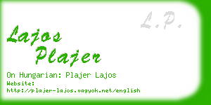 lajos plajer business card